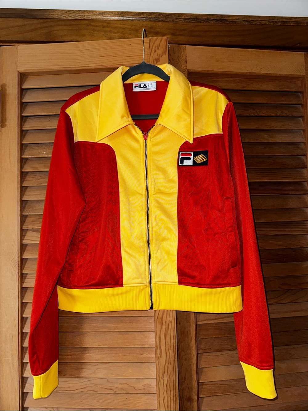 Fila Red and Yellow Colorblock Track Jacket